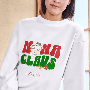 Sweatshirt Nana Claus Christmas Custom Granny Nom Retro Cute