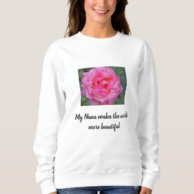 Sweatshirt Nana Fait De Beaux Grands-Parents Roses Roses Rose (Devant)