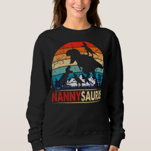 Sweatshirt Nannysaurus T Rex Nanny Dinosaur 3 Enfants Drôle M