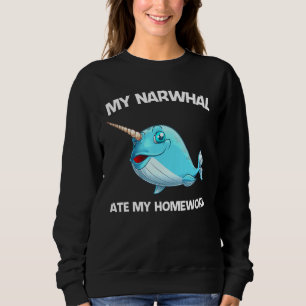 Sweatshirt Narwhal Pour Enfants Garçons Fille Baleine de mer