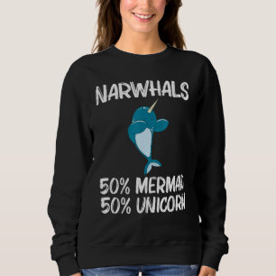Sweatshirt Narwhal pour hommes femmes narwhale mer licorne po