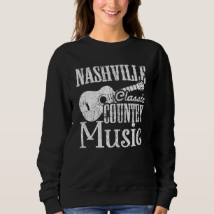 Sweatshirt Nashville Classic Country Music Tennessee Guitare 