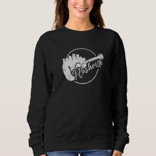 Sweatshirt Nashville Skyline Tennessee Country Music Guitare 