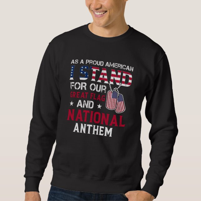 Sweatshirt National Anthem - Usa Flag Design (Devant)