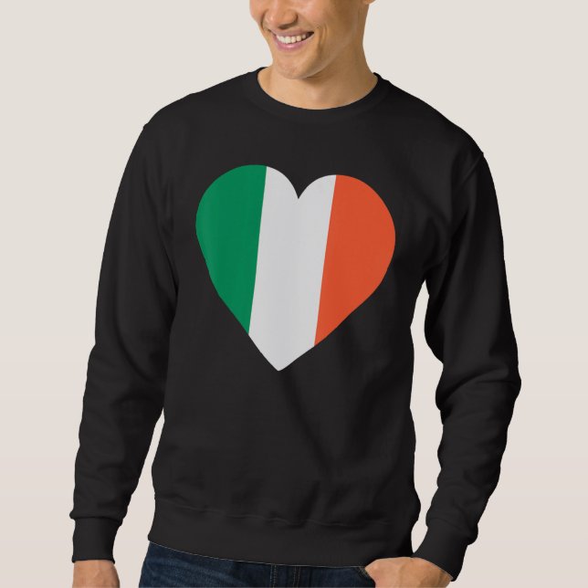 Sweatshirt National Flag of Ireland souvenir  for men women 2 (Devant)