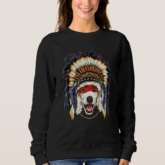 Sweatshirt Native American Indian Poodle Dog  Indigenous Peop (Devant)