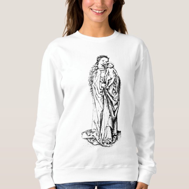 Sweatshirt Nativité de Noël Vierge et Enfant Vierge Marie (Devant)