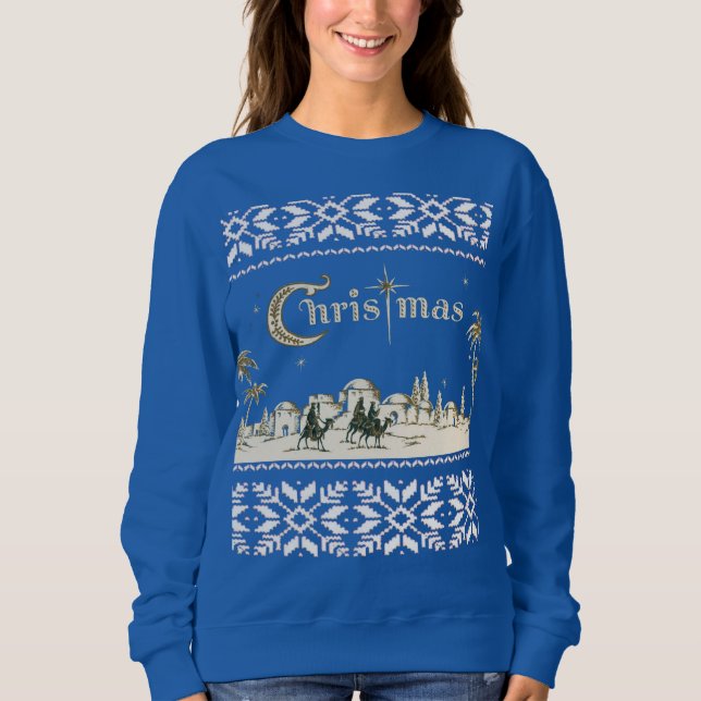 Sweatshirt Nativité religieuse de Noël de Jérusalem (Devant)
