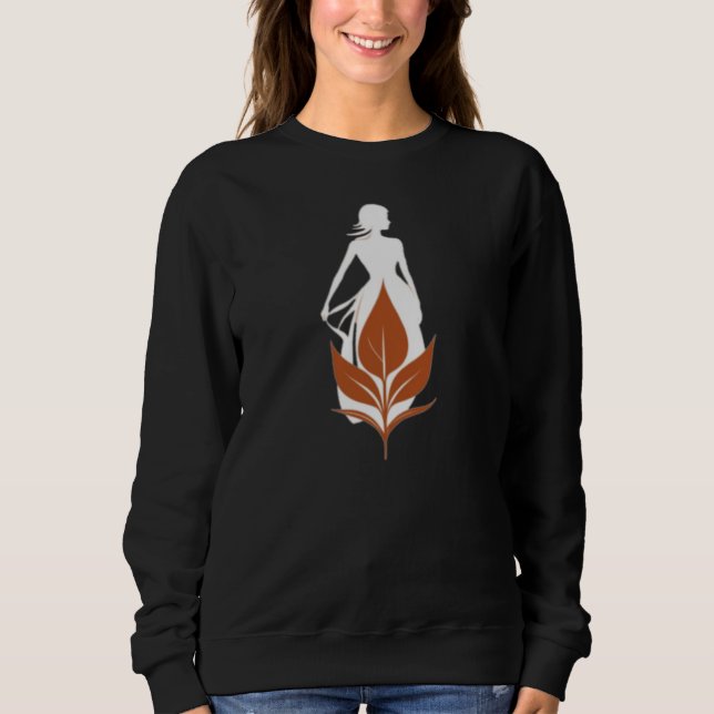 Sweatshirt Nature and Woman Silhouette Elegant Feminine Art  (Devant)