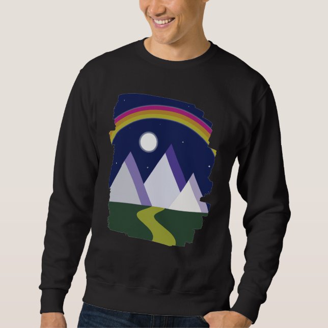 Sweatshirt Nature Nightscape Moonbow (Devant)