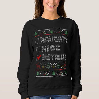Sweatshirt Naughty Nice Installer Correspondant Groupe de Noë