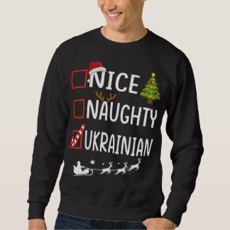 Sweatshirt Naughty Nice Pyjamas ukrainiens de Noël Père Noël