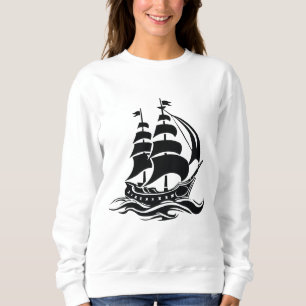 Sweatshirt Navire à voile fantôme – Illustration océanique vi