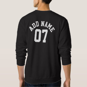 Sweatshirt Navy Blue & White Sports Jersey Nom Numéro Retour
