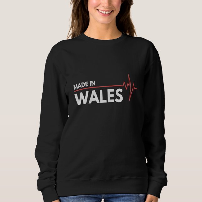 Sweatshirt Né Au Pays De Galles Royaume-Uni Lieu De Naissance (Devant)