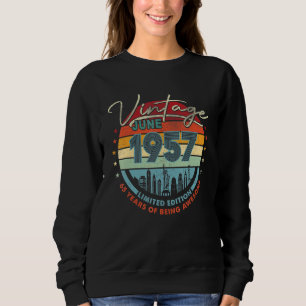 Sweatshirt Né En 1957 Vintage Juin 1957 65 Ans D'Être Awes