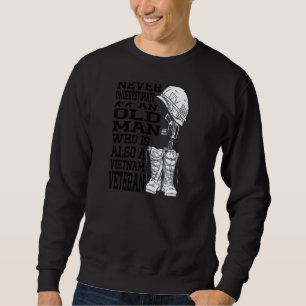 Sweatshirt Ne jamais sous-estimer un vieil homme Vieux Vietna
