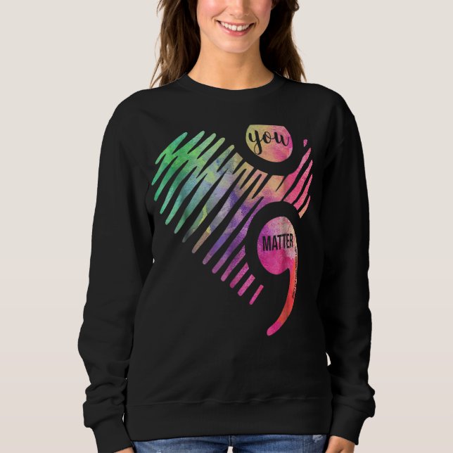 Sweatshirt Ne laissez pas votre histoire terminer le semicolo (Devant)