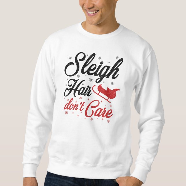 Sweatshirt Ne vous souciez pas des cheveux cousus (Devant)