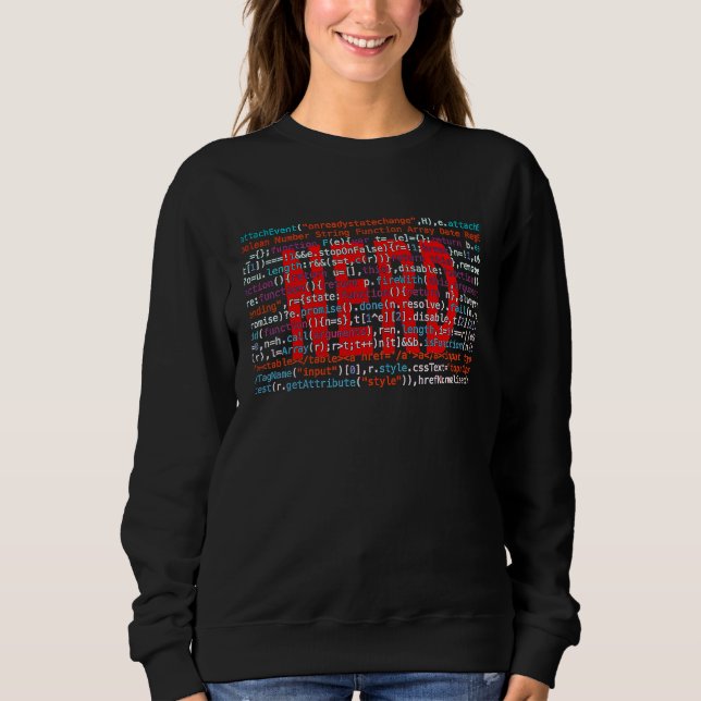 Sweatshirt Nerd avec code source de chaîne informatique pour  (Devant)