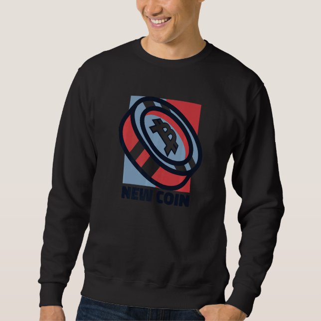 Sweatshirt New Coin Cryptocurrency Blockchain Crypto Bitcoin  (Devant)