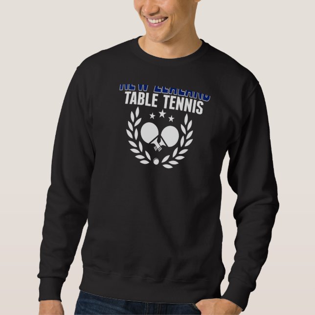 Sweatshirt New Zealand Ping Pong   Kiwi Table Tennis Supporte (Devant)