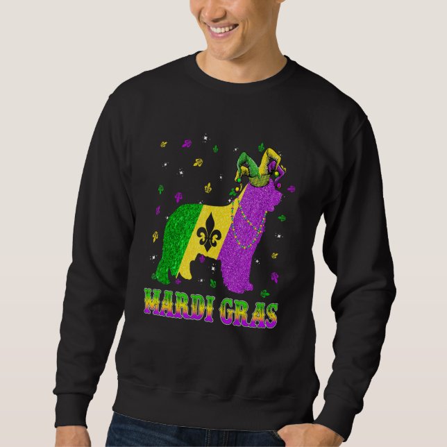 Sweatshirt Newfoundland Dog Mardi Gras Carnival Jester Beads (Devant)