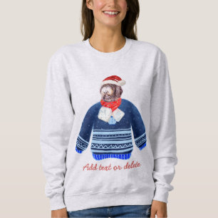 Sweatshirt Newfypod Famille Noël Vilain Noël Chien Maman