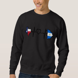 Sweatshirt Nicaragua Texas Heartbeat Drapeau Texan Nicaragua