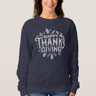 Sweatshirt Nice Bon thanksgiving texte avec Automne Feuille