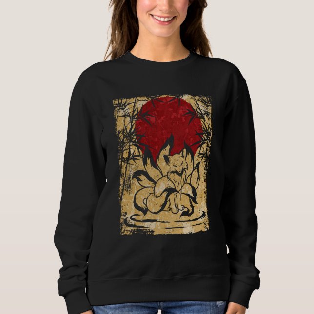 Sweatshirt Nine Tailed Fox Japanese Retro  7 (Devant)