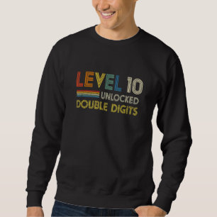 Sweatshirt Niveau 10 Double chiffres déverrouillés 10 ans 10e