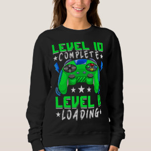Sweatshirt Niveau 10 Jeu vidéo complet 10e anniversaire 10 an