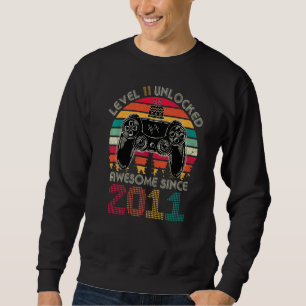 Sweatshirt Niveau 11 Déverrouillé Awesome 2011 Jeu 11 Ans Ga