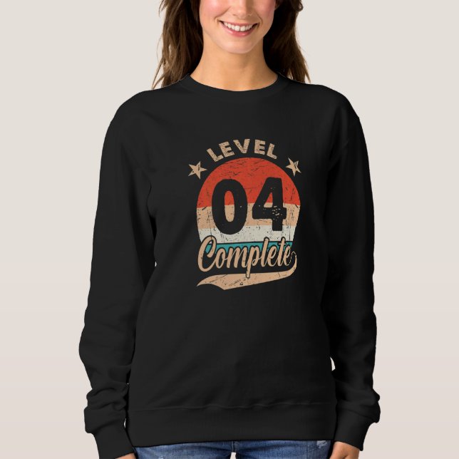 Sweatshirt Niveau 4 Aniversaire rétro 4ème Mariage complet po (Devant)