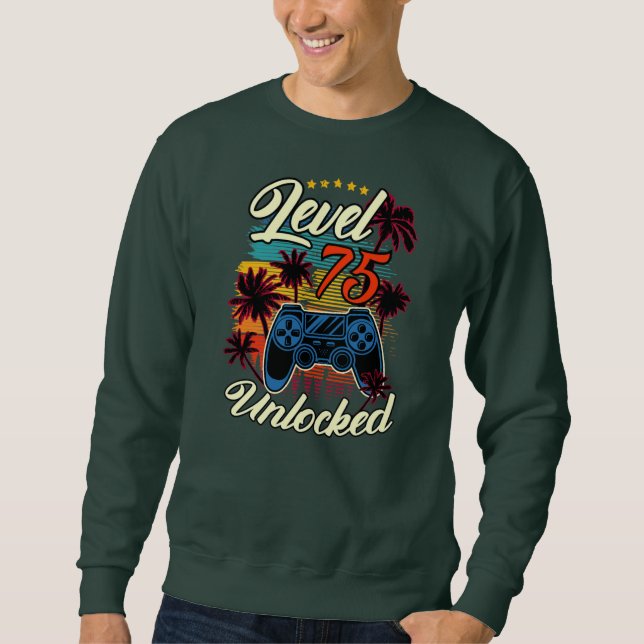 Sweatshirt Niveau 75 Déverrouillé Homme jeu vidéo 75e anniver (Devant)