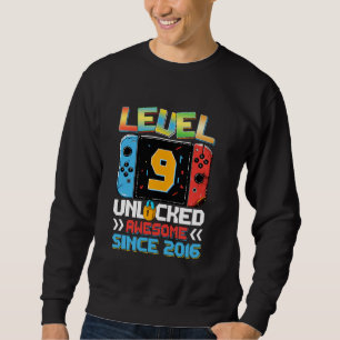 Sweatshirt Niveau 9 Déverrouillé Awesome 2016 jeu vidéo 9e na
