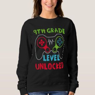 Sweatshirt Niveau 9e année Gamer débloqué Premier jour d'écol