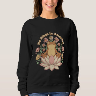 Sweatshirt No Kings in America Frog Yoga Retro 70s Vintage