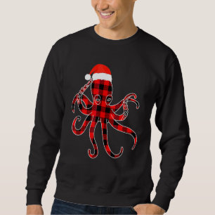 Sweatshirt Noël 2020 Pieuvre Rouge Carreaux Pyjama Famille Bu