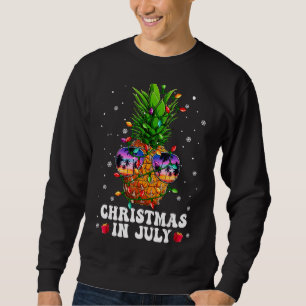 Sweatshirt Noël À L'Ananas En Juillet Aloha Hawaii Plages H