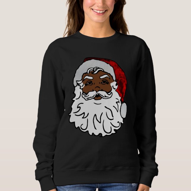 Sweatshirt noël africain noir père Noël (Devant)