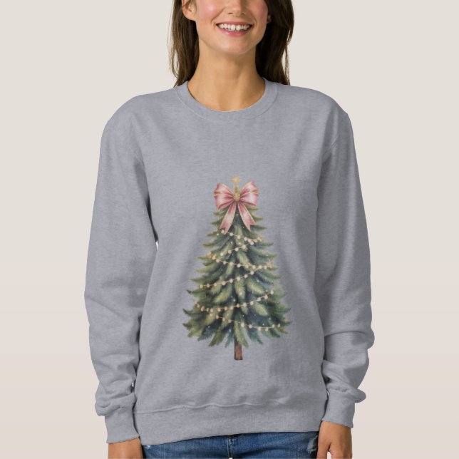 Sweatshirt Noël Arbre Bow Coquette Xmas (Devant)