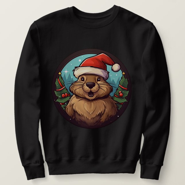 Sweatshirt Noël Beaver (Design devant)