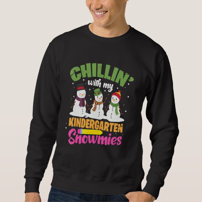 Sweatshirt Noël Chillin Snowman Avec Mon Jardin D'Enfants Sno (Devant)