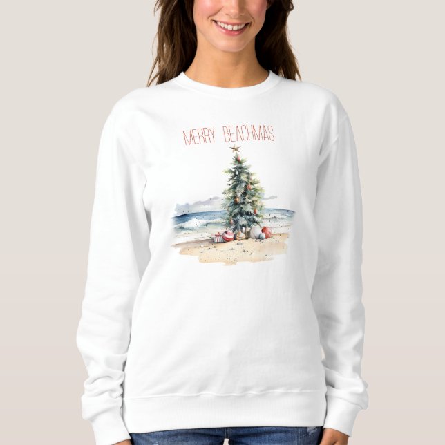 Sweatshirt Noël côtier sur la plage Joyeux Beachmas (Devant)