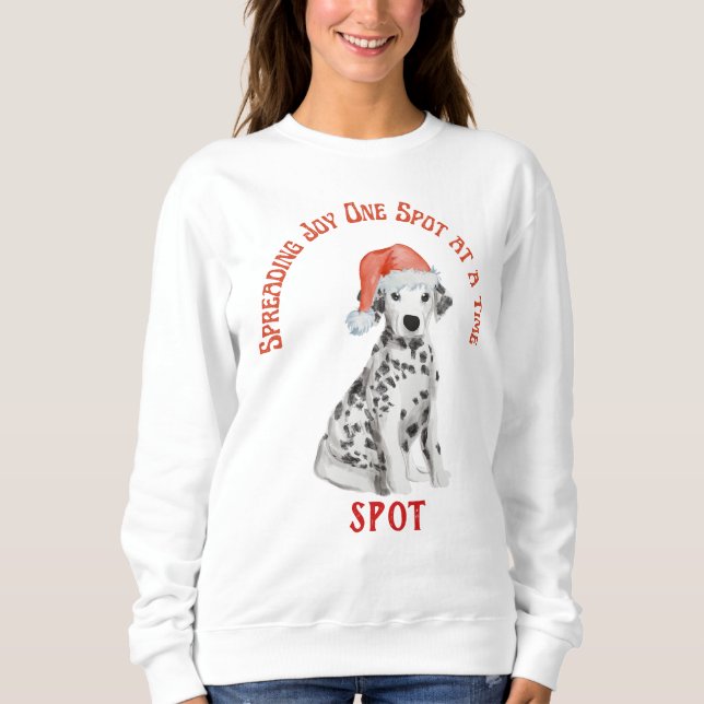 Sweatshirt Noël Dalmatie Chien, maman chien, papa chien cadea (Devant)