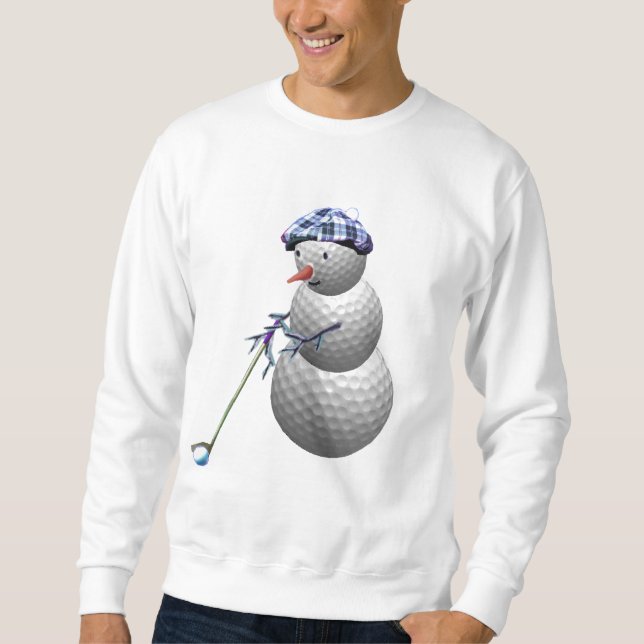 Sweatshirt Noël de bonhomme de neige de boule de golf (Devant)