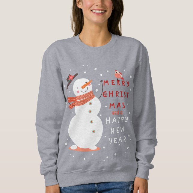 Sweatshirt Noël de Jolly Snowman - Warm Warm (Devant)