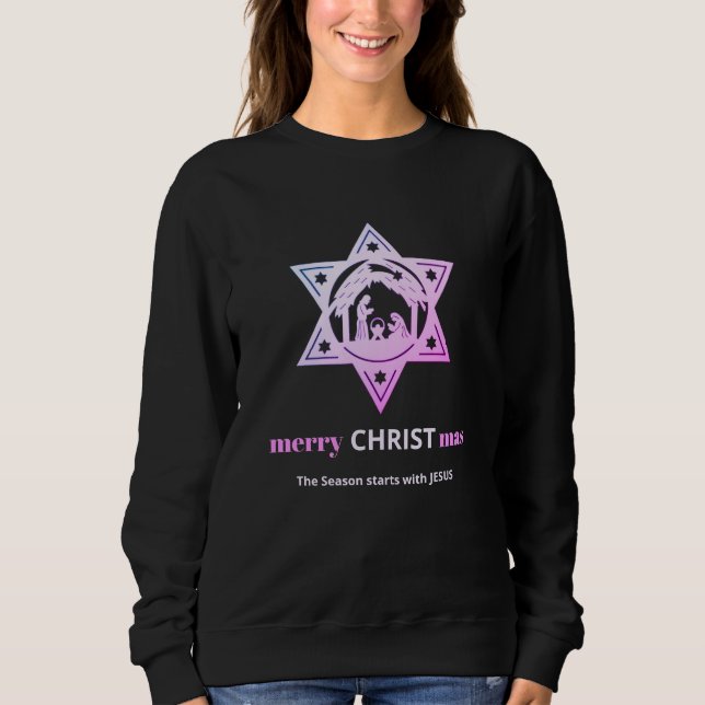 Sweatshirt Noël de la Nativité chrétienne moderne (Devant)